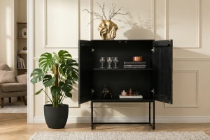 COMODA/DULAP LIVING, ORBIT 120CM, REALIZAT DIN LEMN DE MANGO SI METAL, CULOARE NEAGRA, ARTIM GROUP SELECTION - Img 6