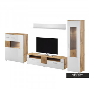 COMODA ELEGANTA LAVOS CU 3 USI DIN PLACI LAMINATE IN DESIGN SCANDINAV DE CULOARE ALBA - Img 6
