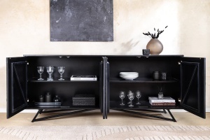 COMODA ELEGANTA, MOUNTAIN SOUL 175CM, LEMN DE SALCAM, MDF, ASPECT DE PIATRA, INVICTA INTERIOR - Img 2