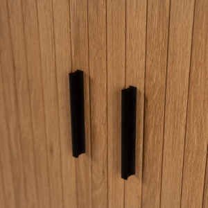 COMODA LIVING 140CM, ARTIM MEBLE, CU 2 USI GLISANTE SI SERTARE, REALIZATA DIN MDF, CULOARE STEJAR, STIL MODERN - Img 5