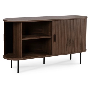 COMODA LIVING 140CM, ARTIM MEBLE, CU 2 USI SI SERTARE, REALIZATA DIN MDF, CULOARE NUC, STIL MODERN - Img 3