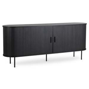 COMODA LIVING 180CM, ARTIM MEBLE, CU 2 USI SI SERTARE, REALIZAT DIN MDF SI METAL, CULOARE NEAGRA, STIL MODERN - Img 10