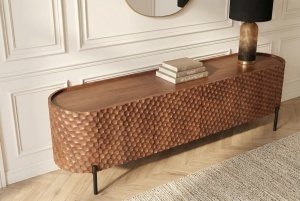 COMODA LIVING, ALDON 200CM, REALIZAT DIN LEMN DE MANGO 3D SI METAL, CULOARE MARO, ARTIM GROUP SELECTION - Img 11