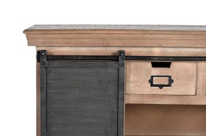 COMODA LIVING APARADOR 115CM, DIN LEMN DE MANGO SI METAL, CULOARE NATUR/GRI, ARTIM GROUP SELECTION - Img 5