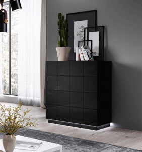 COMODA LIVING, CAMA-REJA-KOM4S-BI/BI, DIN PLACI LAMINATE SI MDF DIVERSE NUANTE, DESIGN MODERN - Img 5