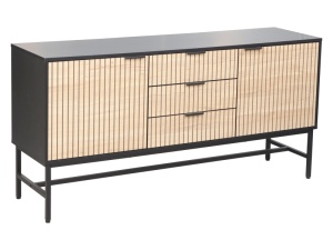 COMODA MAGO K1, STEJAR/NEGRU MAT, DIN PAL LAMINAT SI METAL, STIL MODERN - Img 2
