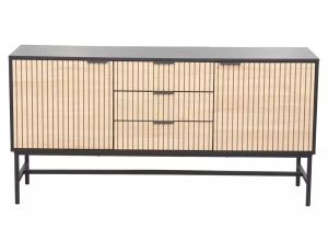 COMODA MAGO K1, STEJAR/NEGRU MAT, DIN PAL LAMINAT SI METAL, STIL MODERN - Img 3