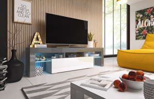 COMODA RTV LIVING TORO 158 GRI/ALB DESIGN MODERN CM