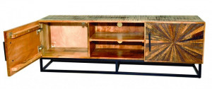 COMODA TV 145CM, WOOD ART, COD 40527, DIN METAL SI LEMN MASIV MANGO - Img 2
