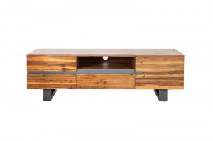 COMODA TV 160CM, GENESIS, DIN LEMN MASIV DE SALCAM SI METAL, COD 42076 - Img 5