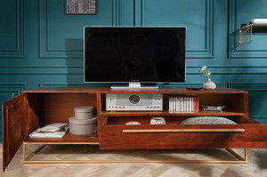 COMODA TV 165CM, STRAIGHT, COD 40292, DIN LEMN MASIV DE SALCAM STIL VINTAGE - Img 4