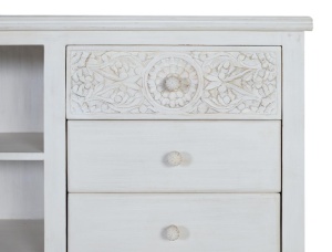 COMODA TV, ARTIM 1822, DIN LEMN DE MANGO, ALB ANTICHIZAT, ARTIM GROUP SELECTION - Img 3