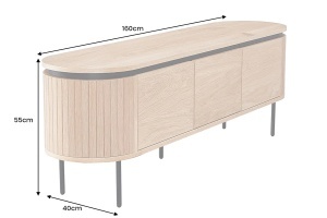 COMODA TV, ATELIER 160CM, FURNIR DE STEJAR SI PICIOARE DIN METAL, CULOARE NATUR, ARTIM GROUP SELECTION - Img 4