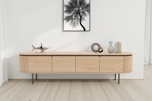 COMODA TV, ATELIER 200CM, FURNIR DE STEJAR SI PICIOARE DIN METAL, CULOARE NATUR, ARTIM GROUP SELECTION - Img 2