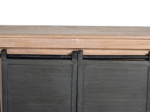 COMODA TV INDUSTRIAL 150CM, REALIZATA DIN LEMN DE MANGO SI METAL, CULOARE NATUR/GRI, GINER Y COLOMER - Img 4