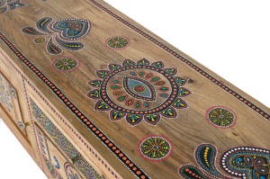 COMODA TV KEA 150CM, REALIZATA DIN LEMN DE MANGO, CULOARE NATUR/MULTICOLOR, GINER Y COLOMER - Img 8