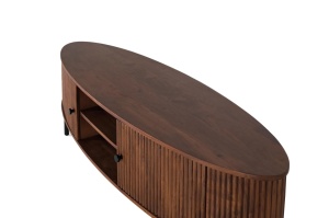 COMODA TV LUDHIANA 170CM, REALIZATA DIN LEMN DE SALCAM SI METAL, CULOARE CIRES, GINER Y COLOMER - Img 6