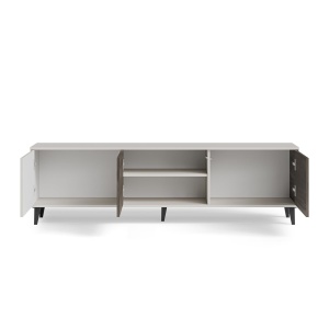 COMODA TV RANDOM 2 RTV-2, 180X52 CM, CASMIR/NUC/NEGRU, DIN MDF FURNIRUIT, POLIPROPILENA SI METAL, STIL MODERN - Img 7