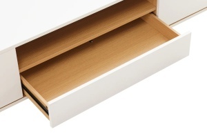 COMODA TV SUSPENDATA LOFT 150CM, REALIZATA DIN MDF SI FURNIR STEJAR, CULOARE ALB, ARTIM GROUP SELECTION - Img 3