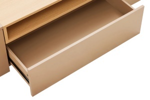 : COMODA TV SUSPENDATA LOFT 160CM, REALIZATA DIN MDF SI FURNIR STEJAR, CULOARE GRI/BEJ, ARTIM GROUP SELECTION - Img 4
