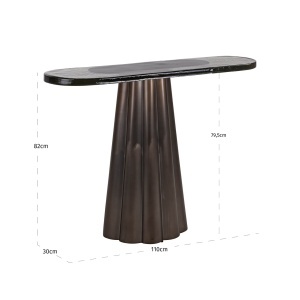 CONSOLA LIVING, BARWICK 110CM, REALIZATA DIN METAL SI STICLA, CULOARE MARO ANTICHIZAT, DESIGN DEOSEBIT, RICHMOND INTERIORS - Img 8