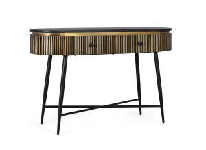 CONSOLA SAMBHAL 120CM, REALIZATA DIN LEMN DE MDF SI METAL, CULOARE BRON/NEGRU, GINER Y COLOMER