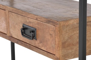 CONSOLA XX 110CM, REALIZATA DIN LEMN DE MANGO SI METAL, CULOARE NATUR/NEGRU, GINER Y COLOMER - Img 4