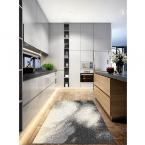 Covor 100x150 cm, alb/maro/negru, TOCAR, 0000206744 - Img 4