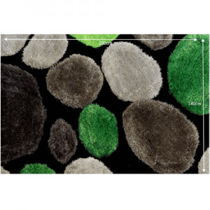 Covor 140x200 cm, verde/gri/negru, PEBBLE TYP 1, 0000201380 - Img 1
