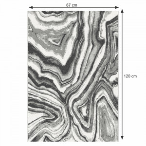 Covor, alb/negru/model, 67x120, SINAN, 0000267963 - Img 1