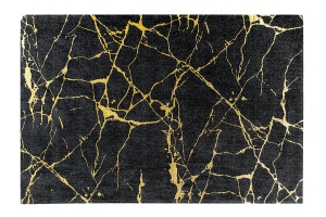 COVOR, MARMURA 160X240CM, NEGRU/AURIU, POLIESTER/BUMBAC, ARTIM GROUP SELECTION - Img 3