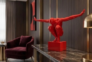 DECORATIUNE, JUMPER 50CM, REALIZAT DIN POLIRASINA, CULOARE ROSIE, REALIZAT MANUAL, ARTIM GROUP SELECTION - Img 2