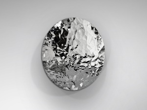 DECORATIUNE PERETE, POLYEDRIC 100CM, METAL INOXIDABIL, CROM, DESIGN EXCLUSIV - Img 4