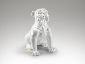 DECORATIUNE/STATUETA, WHITE BULLDOG, IN ALB, 109CM, STIL EXCLUSIVIST, COD 738613 - Img 7