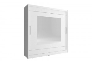 DULAP DORMITOR CU OGLINDA MAJA IX 180 ALB DESIGN MODERN PSK - Img 1