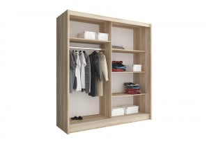 DULAP DORMITOR CU OGLINDA MAJA IX 180 STEJAR SONOMA DESIGN MODERN PSK - Img 2