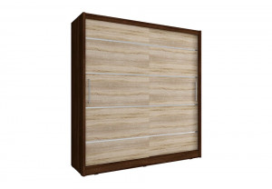 DULAP DORMITOR MAJA 200 STEJAR SONOMA + CIOCOLATIU DESIGN MODERN PSK