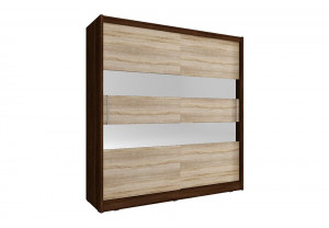 DULAP DORMITOR MAJA II 200 STEJAR SONOMA + CIOCOLATIU DESIGN MODERN PSK