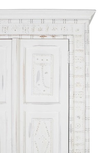 DULAP ELEGANT LARIN 100CM, REALIZAT DIN LEMN DE MANGO, CULOARE ALB ANTICHIZAT, GINER Y COLOMER - Img 4