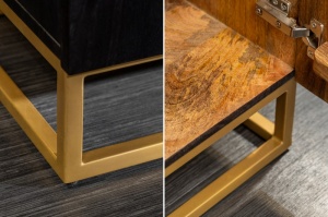 DULAP LIVING 140CM, DIN LEMN MASIV DE MANGO SI METAL, CU ORNAMENTE DEOSEBITE, ARTIM GROUP SELECTION - Img 6