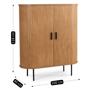 DULAP LIVING, ARTIM MEBLE, CU 2 USI GLISANTE, REALIZAT DIN MDF SI METAL, CULOARE STEJAR, STIL MODERN - Img 7