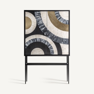 DULAP LIVING DARU 161CM, DIN LEMN DE MANGO SI METAL, DESIGN ART DECO, VICAL HOME