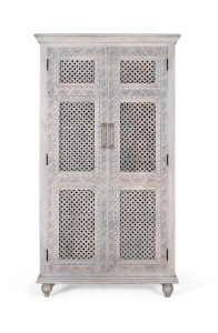 DULAP LIVING DEOSEBIT, COD 2295, LEMN DE MANGO, ALB ANTICHIZAT, ARTIM GROUP SELECTION