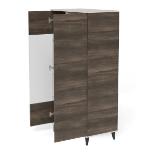 DULAP RANDOM 2 S-1, 182X90 CM, CASMIR/NUC/NEGRU, DIN MDF FURNIRUIT, POLIPROPILENA SI METAL, STIL MODERN - Img 3