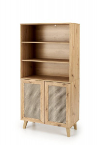 DULAP/VITRINA LIVING BORNEO REG-1, 80X40 CM, STEJAR ARTISAN/NEGRU, DIN PAL LAMINAT, MDF SI POLIPROPILENA, STIL MODERN