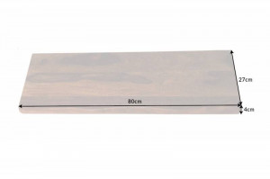 ETAJERA DIN LEMN MASIV 80CM, MAMMUT, LEMN SI SUPORT DIN METAL, STIL INDUSTRIAL - Img 2