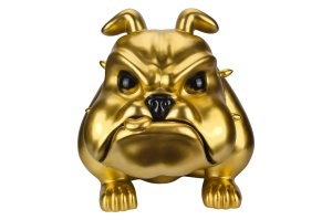 FIGURINA DECORATIVA, BULLDOG 70CM, FABRICATA DIN POLIRASINA, REALIZATA MANUAL, CULOARE AURIE, ARTIM GROUP SELECTION - Img 2
