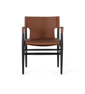 FOTOLIU ARDEN 57CM, REALIZAT DIN LEMN DE FRASIN SI PIELE ECO, CULOARE MARO/NEGRU, GINER Y COLOMER - Img 2