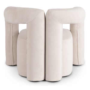 FOTOLIU, ARTIM MEBLE, REALIZAT DIN MATERIAL BOUCLE CREM SI METAL, STIL MODERN - Img 2