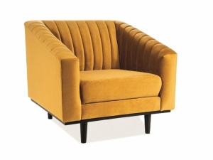 FOTOLIU CONFORTABIL ASPREY 1, CURRY BLUVEL 68/WENGE, TAPITERIE DIN CATIFEA SI PICIOARE DIN LEMN